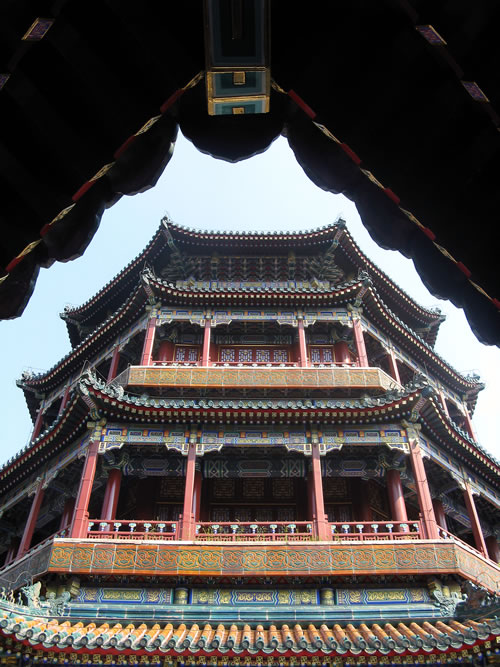 The beautiful Temple of the Sea of Wisdom crowns the Hill of Longevity at the Summer Palace in Beijing. (Jane Hanson)