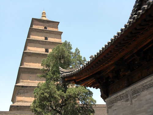 Still operating as a Buddhist temple, the Wild Goose Pagoda has housed sacred Buddhist texts since the 13th century, but was forced to move many of them after the spring 2008 earthquakes.  (Jane Hanson)