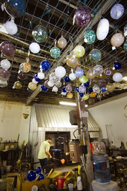 Heat is used to create everything that comes out of Omaha&rsquo;s Hot Shops Art Center, hence its name. The Crystal Forge glass blowing studio offers  weekend classes in glassblowing. (R. Neibel, Nebraska DED)