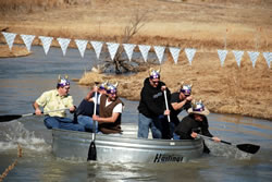 Contestants in the annual &ldquo;Polar Bear Tank Race,&rdquo; held in March, enjoy a fun time on the Middle Loup River. (Twyla Witt) 