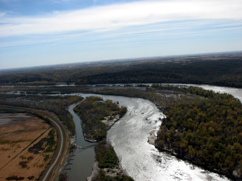 Deroin Bend on the Missouri River near Indian Cave State Park, Oct. 24, 2011. (Army Corps of Engineers)