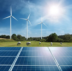 Picture of solar and wind power