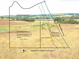 Schematic of Allwine Prairie and major project areas. (Courtesy of the authors)