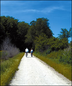 The Wabash Trail is a 60-mile converted railroad right-of-way that relies on volunteers and donations to maintain the trail.